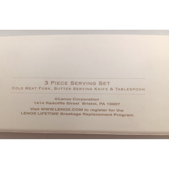 LENOX Continental Dinning 3 PC Serving Hostess Set Stainless Flatware NIB - Picture 8 of 9